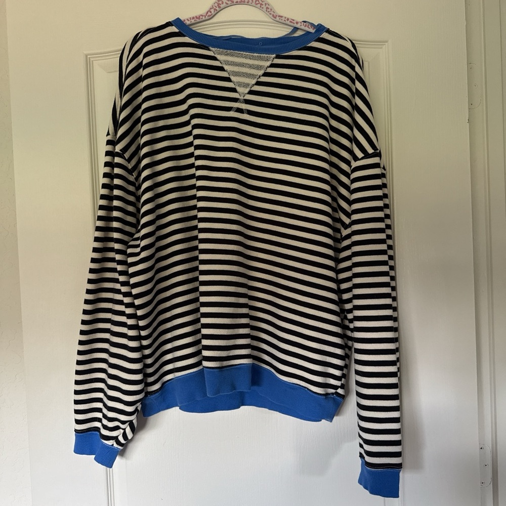 We The Free Classic Striped Oversized Crewneck